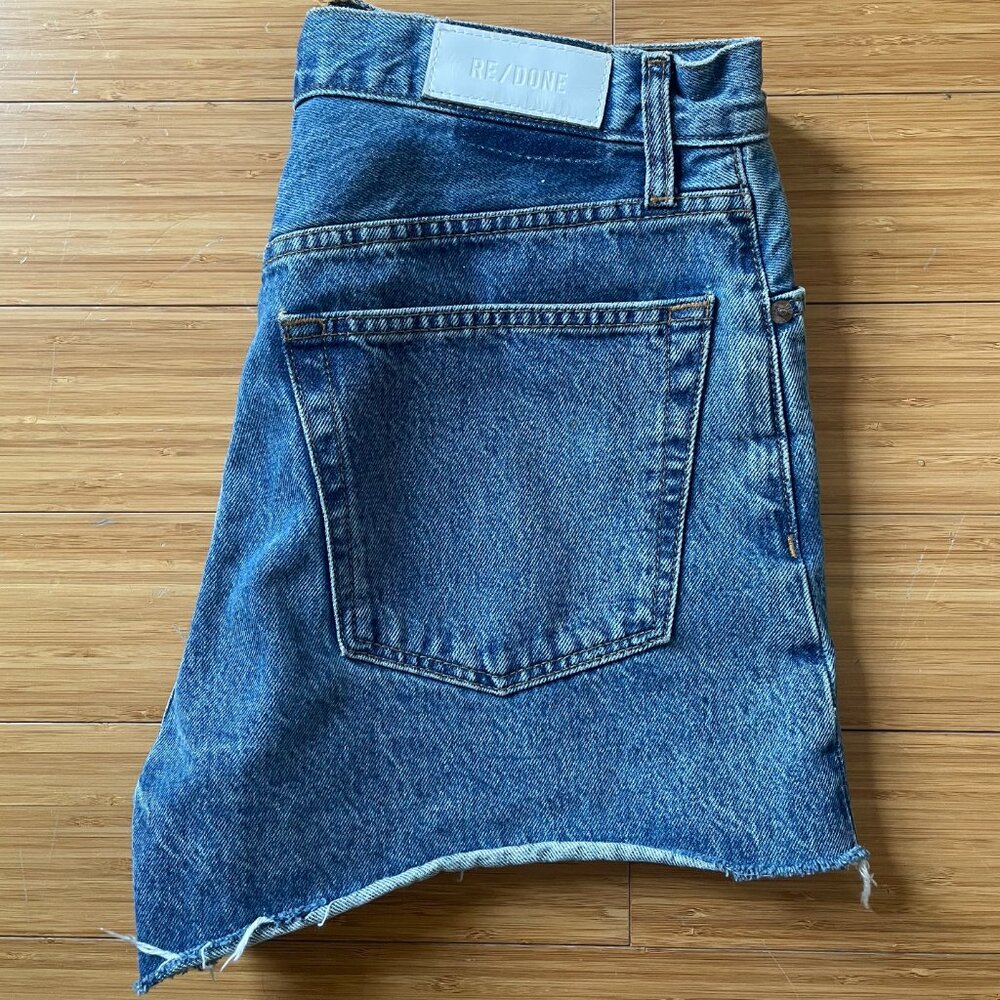 RE/DONE "90s Low Slung" Blue Denim Shorts